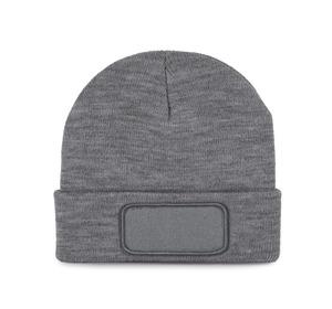 K-up KP891 - Recycled beanie with patch and Thinsulate lining Oxford Grey