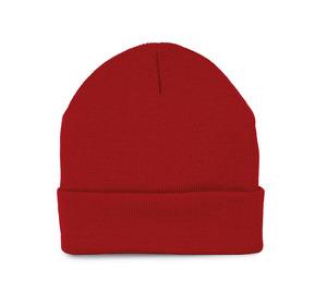 K-up KP892 - Recycled beanie with knitted turn-up Red