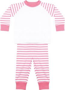 Larkwood LW072 - Striped pyjamas Pink / White