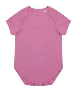 Larkwood LW655 - Short-sleeved organic cotton baby grow Bright Pink