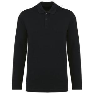 Kariban Premium PK202 - Men's long-sleeved Supima® polo shirt Black