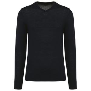 Kariban Premium PK910 - Men's V-neck merino jumper Black