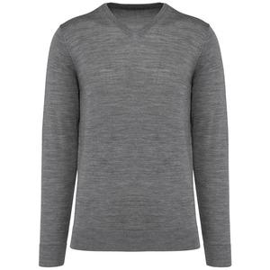 Kariban Premium PK910 - Men's V-neck merino jumper Grey Heather