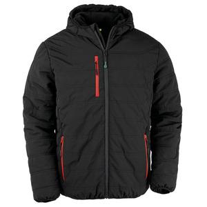 Result R240X - Recycled black compass quilted jacket Black / Red