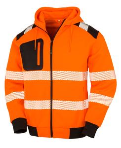 Result R503X - Recycled safety hooded sweatshirt Fluorescent Orange