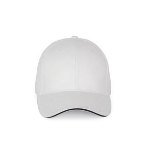 K-up KP185 - Cap with contrasting sandwich peak - 6 panels White / Navy