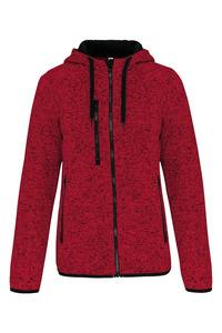 PROACT PA366 - Ladies’ heather hooded jacket Red Melange