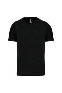 PROACT PA476 - Men's V-neck short-sleeved sports T-shirt Black
