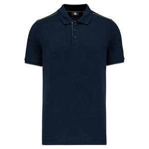 WK. Designed To Work WK270 - Men's short-sleeved contrasting DayToDay polo shirt Navy / Silver