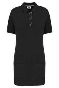 WK. Designed To Work WK209 - Ladies’ short-sleeved longline polo shirt Black / Oxford grey