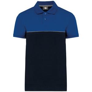 WK. Designed To Work WK210 - Recycled two-tone short sleeves poloshirt Navy / Royal Blue