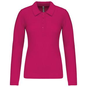 Kariban K257 - Ladies’ long-sleeved piqué polo shirt Fuchsia