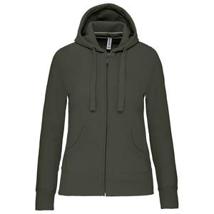 Kariban K464 - Ladies' hooded full zip sweatshirt Dark Khaki