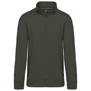 Kariban K487 - Zipped neck sweatshirt Dark Khaki