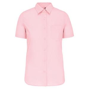 Kariban K548 - JUDITH - LADIES' SHORT SLEEVE EASY CARE POLYCOTTON POPLIN SHIRT Pale Pink