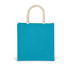 Kimood KI0274 - Jute canvas tote - large Turquoise