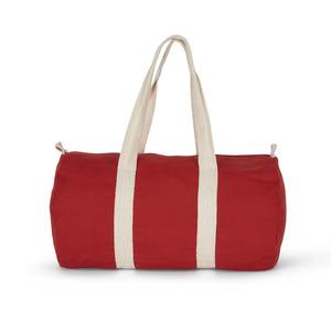 Kimood KI0632 - Cotton canvas hold-all bag Arandano Red / Natural