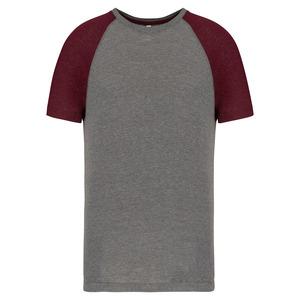 Proact PA4010 - Adult Triblend two-tone sports short sleeve t-shirt Grey Heather / Wine Heather