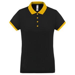 Proact PA490 - Ladies’ performance piqué polo shirt Black / Yellow