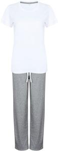 Towel city TC053 - Women's pyjama set White / Heather Grey
